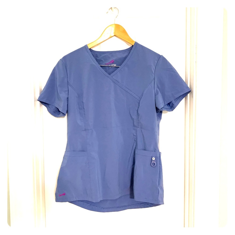 Light blue scrub top